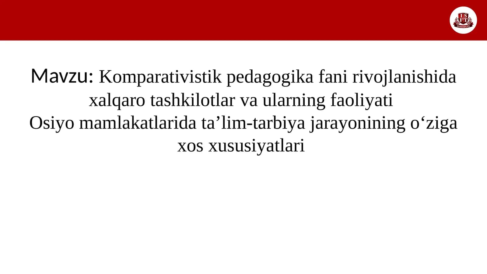 Komparativistik pedagogika fani