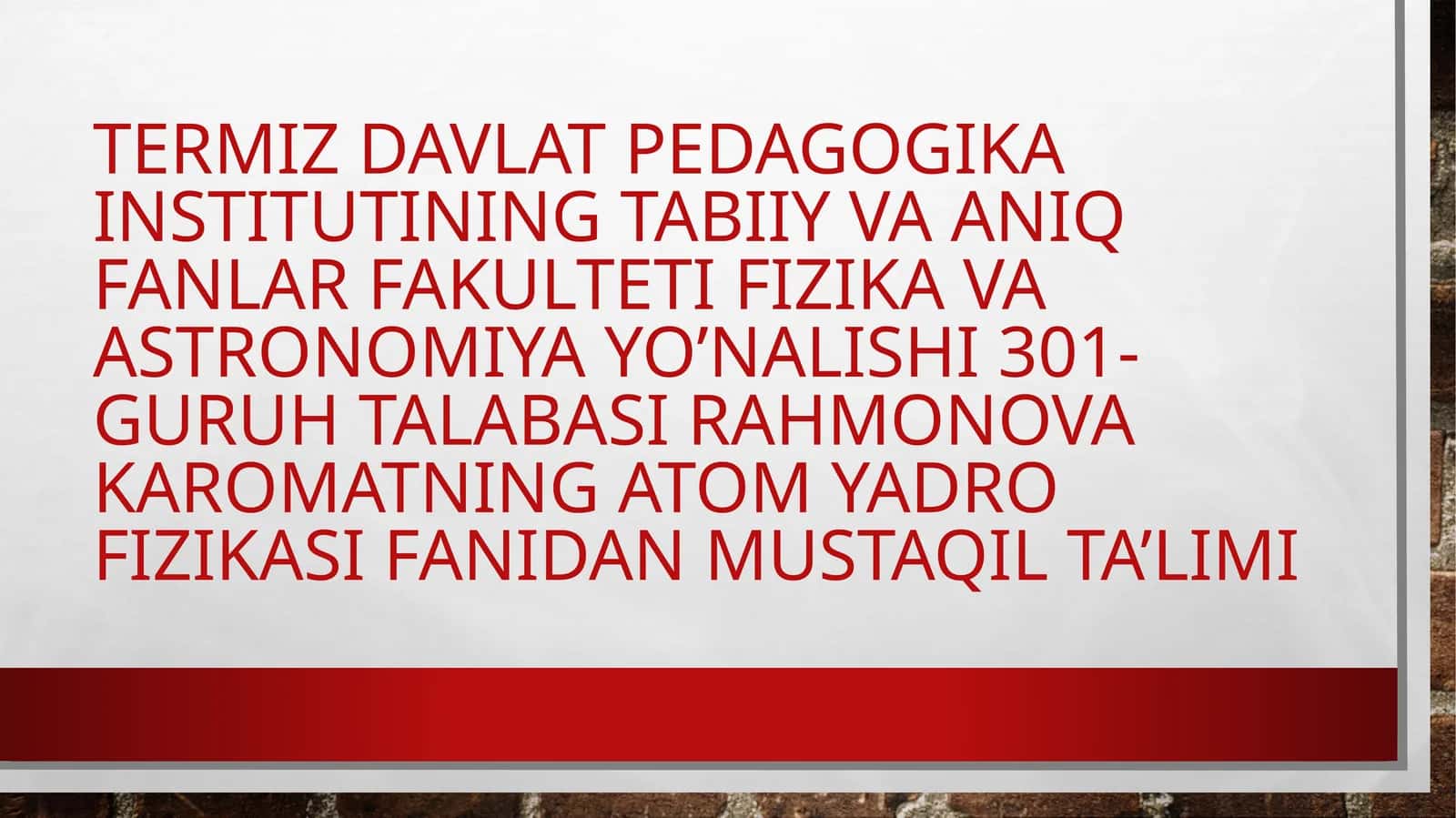MAVZU-SHTARK EFFEKTI