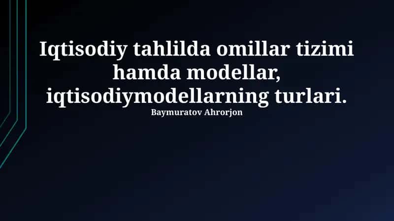 Iqtisodiy tahlil
