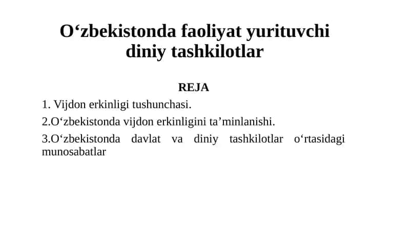 Vijdon erkinligi tushunchasi