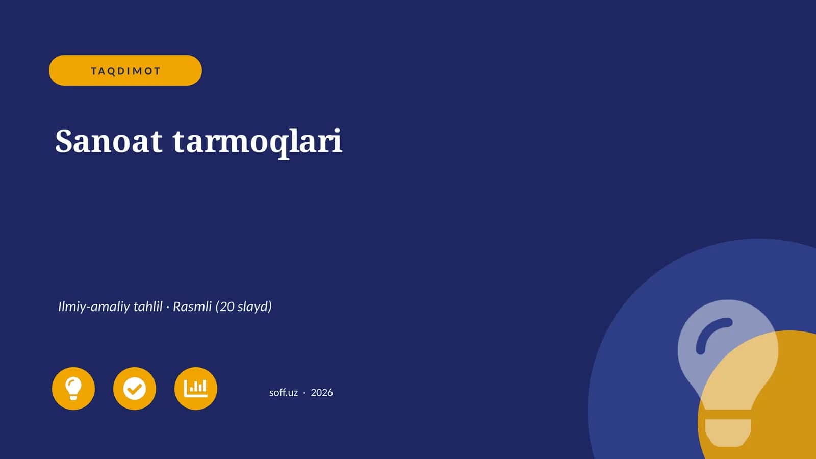 Sanoat tarmoqlari Ilmiy-amaliy tahlil