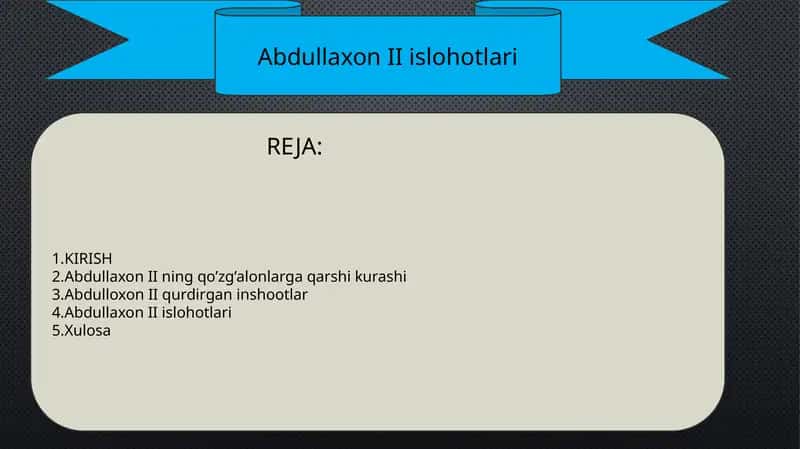 Abdullaxon II islohotlari