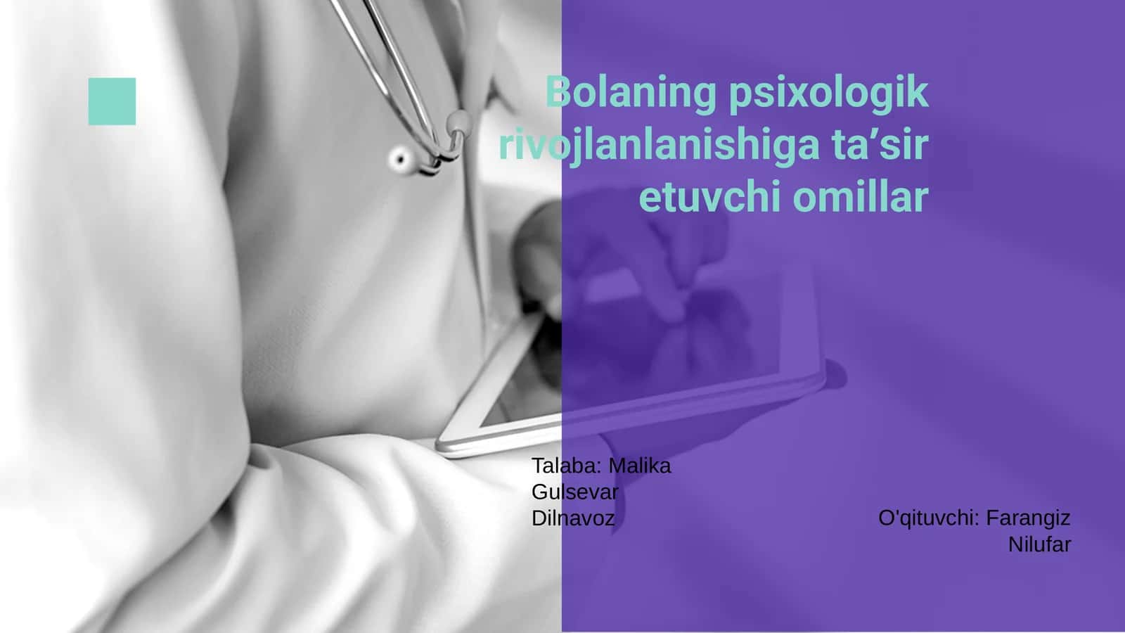 Bolaning psixologik rivojlanishiga tasir etuvchi omillar