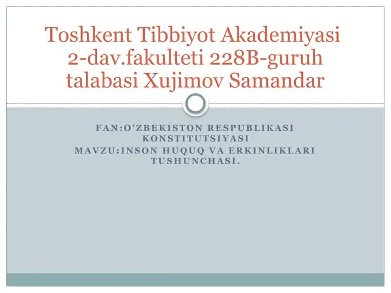 O'zbekiston Respublikasi Konstitutsiyasi