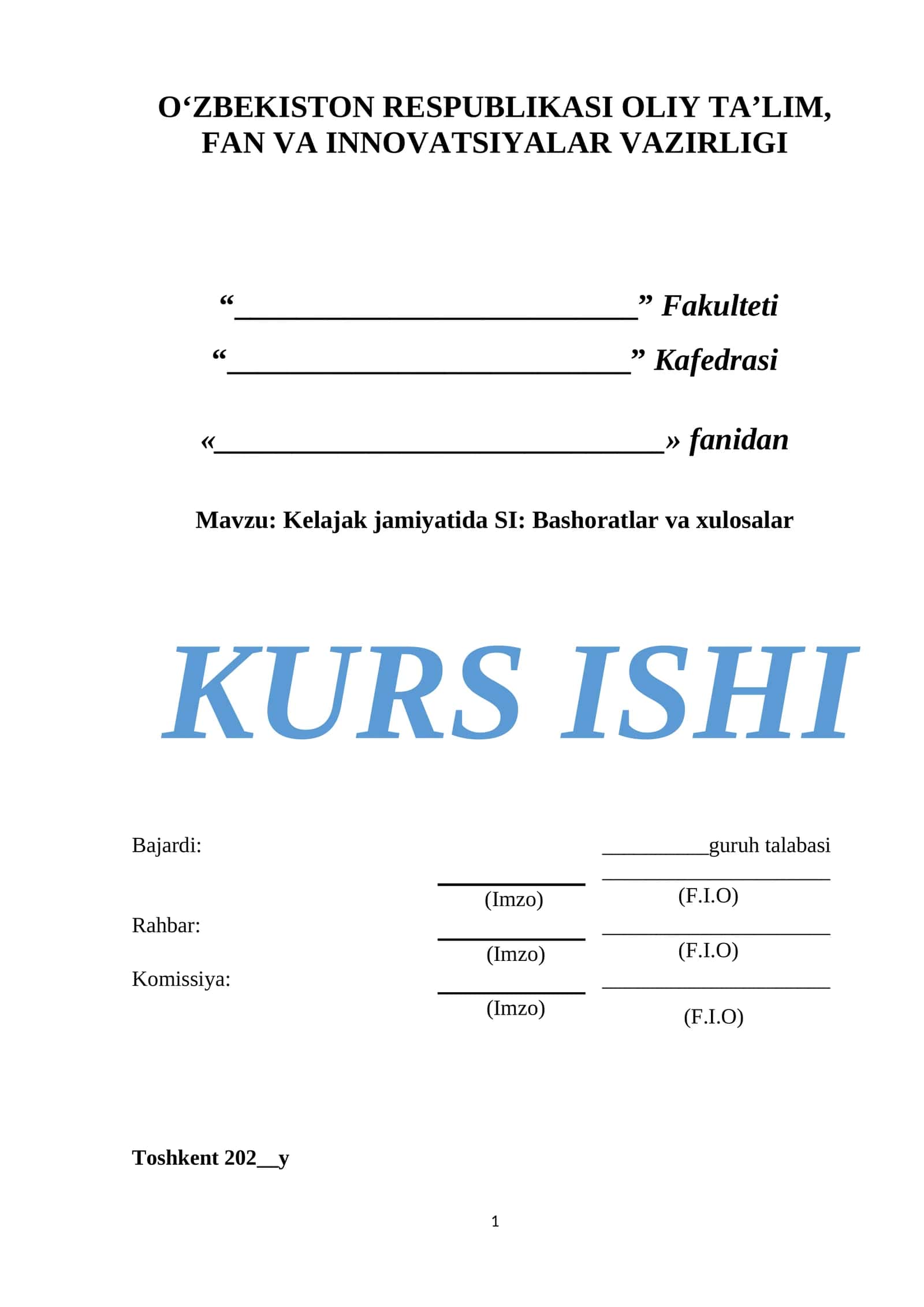 Kelajak jamiyatida SI: Bashoratlar va xulosalar
