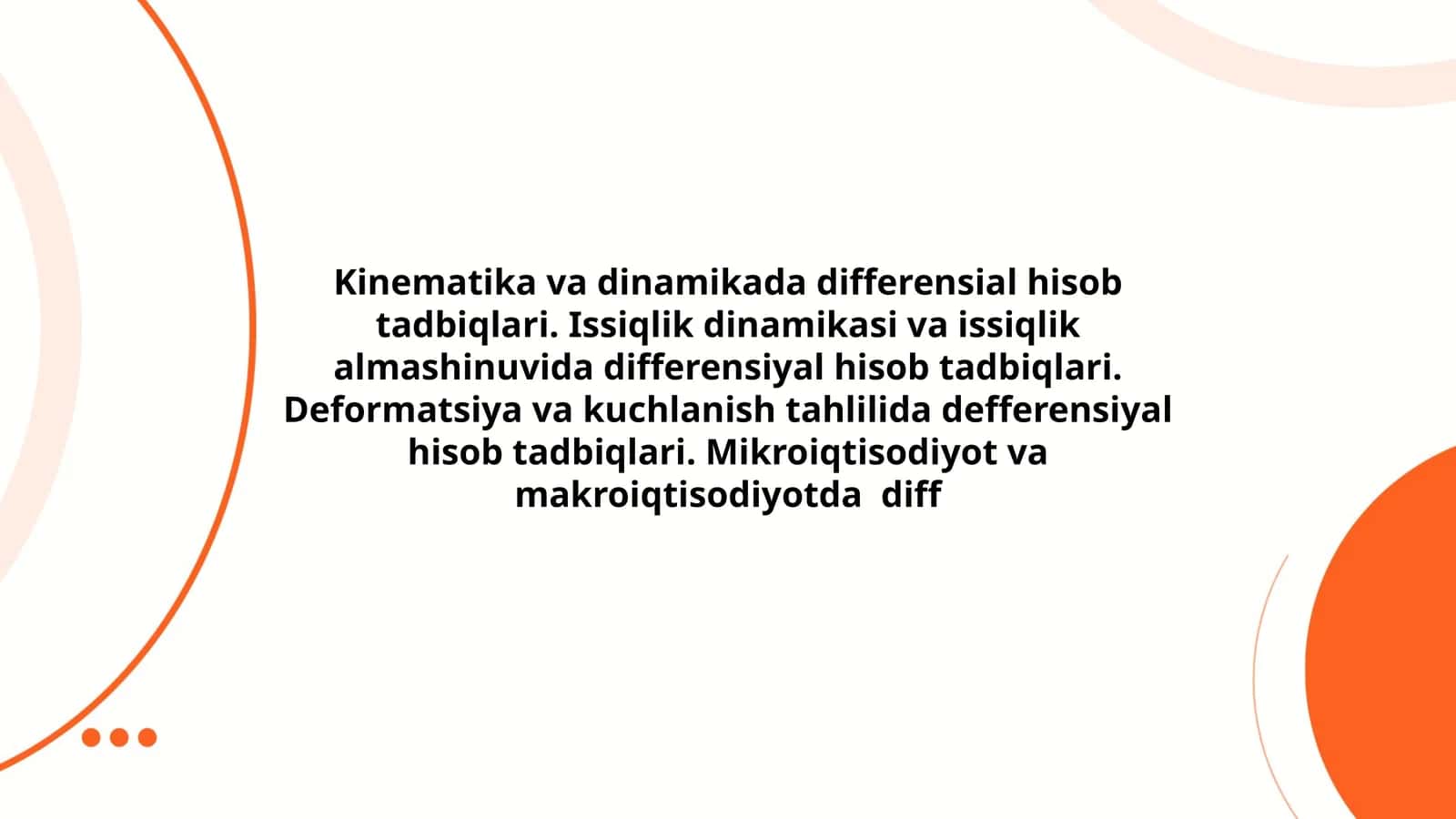 Differensial hisob tadbiqlari