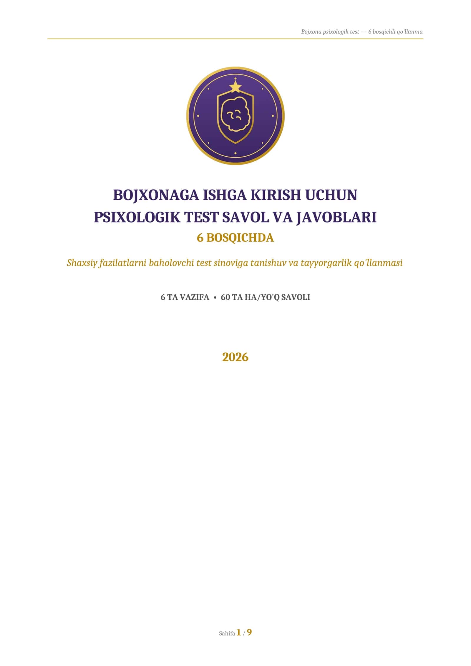 Bojxona psixologik testlar