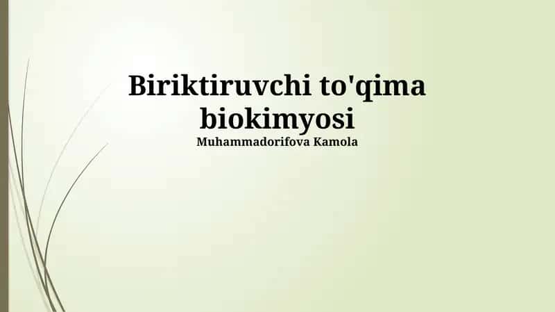 Biriktiruvchi to'qima biokimyosi
