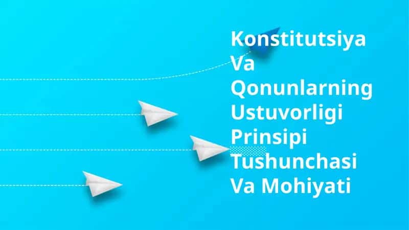 Konstitutsiya Va Qonunlarning Ustuvorligi Prinsipi Tushunchasi Va Mohiyati