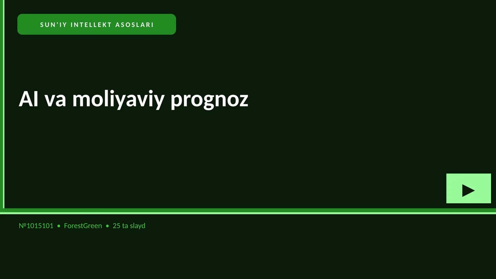 SUN'IY INTELLEKT ASOSLARI