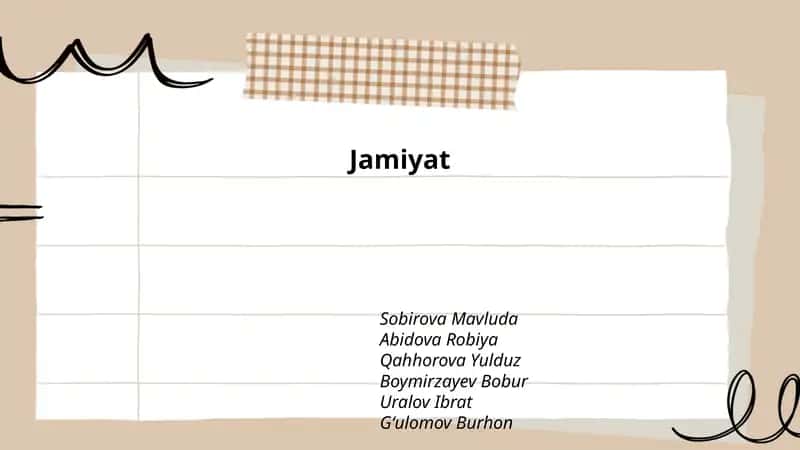 Jamiyat tuzilishi va tarkibi