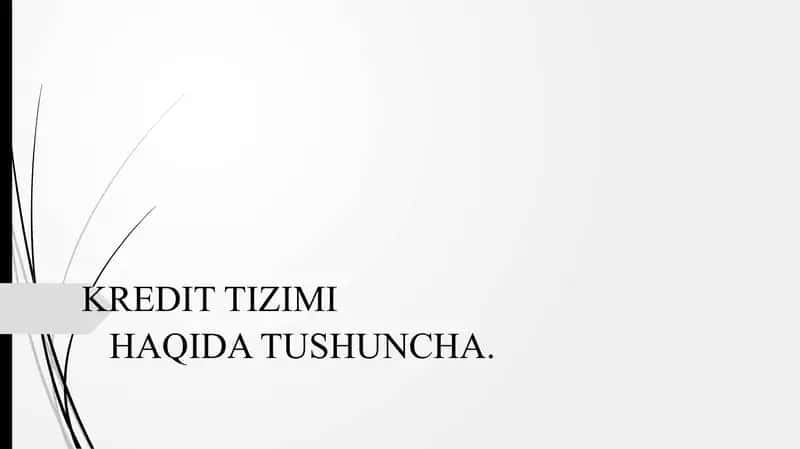 KREDIT TIZIMI