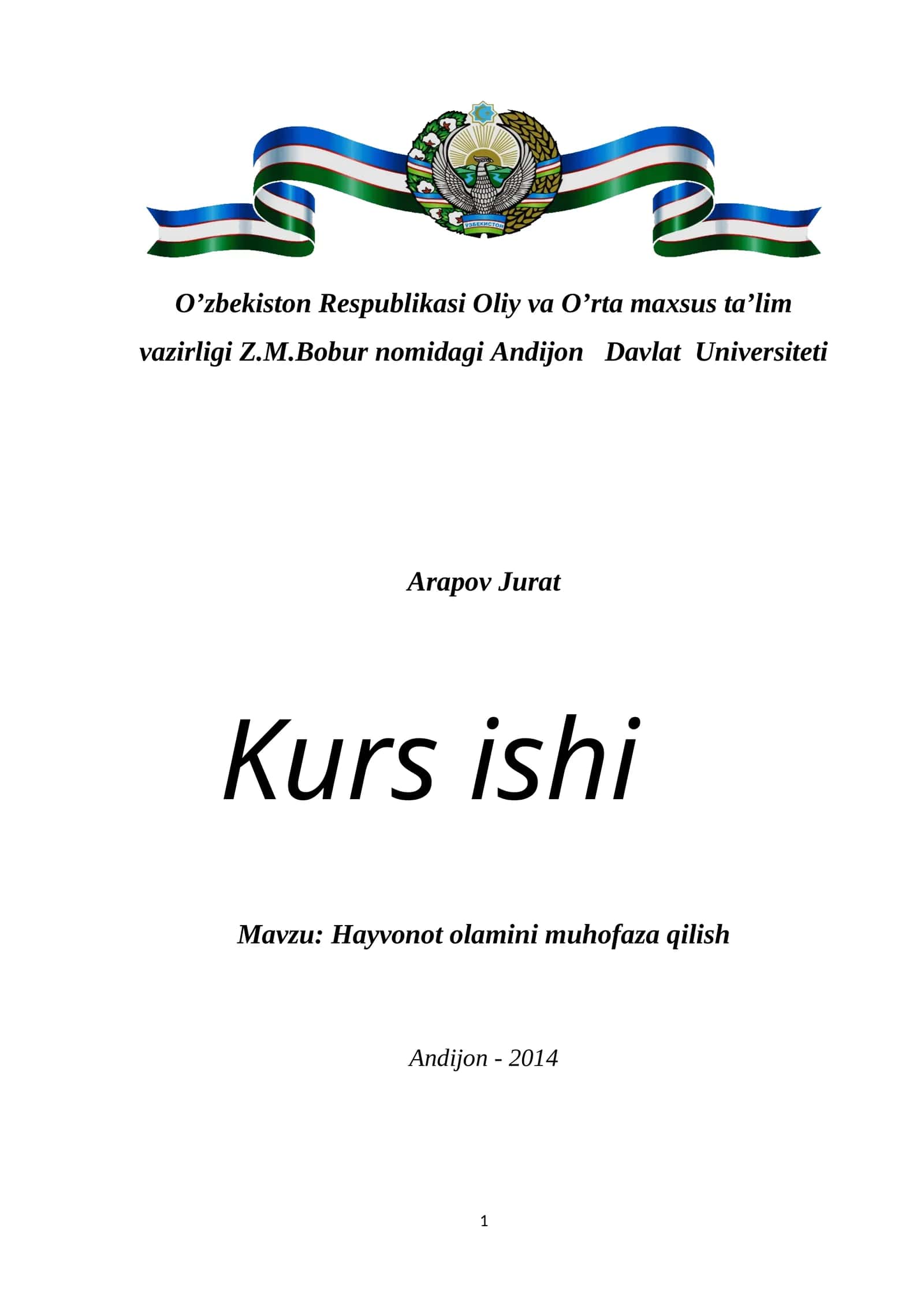 Arapov Jurat Kurs ishi