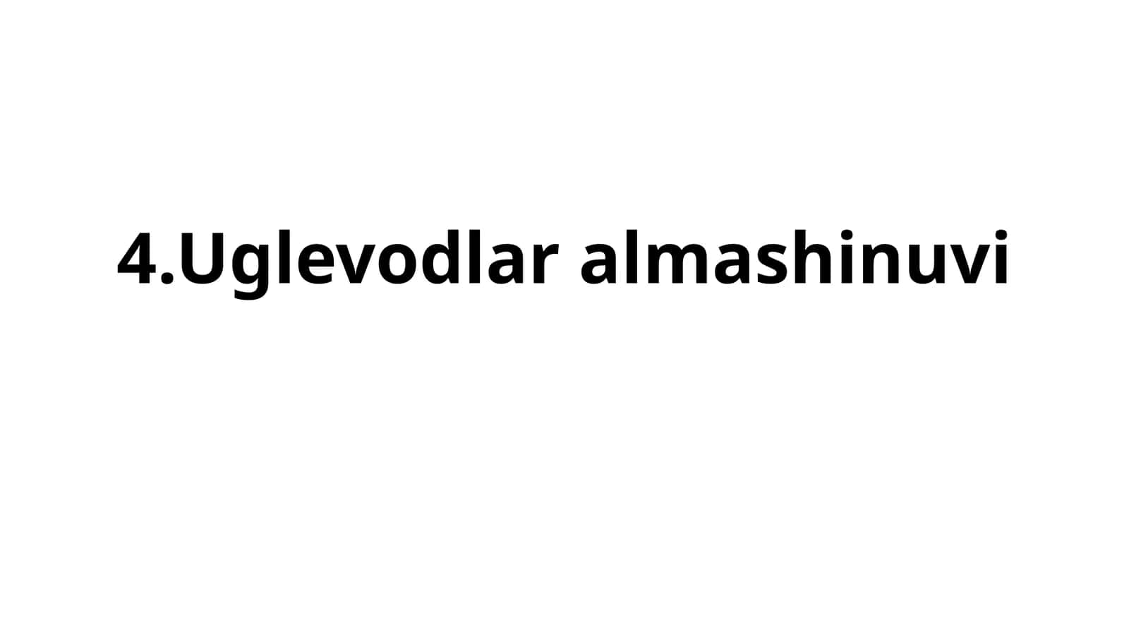 Uglevodlar almashinuvi