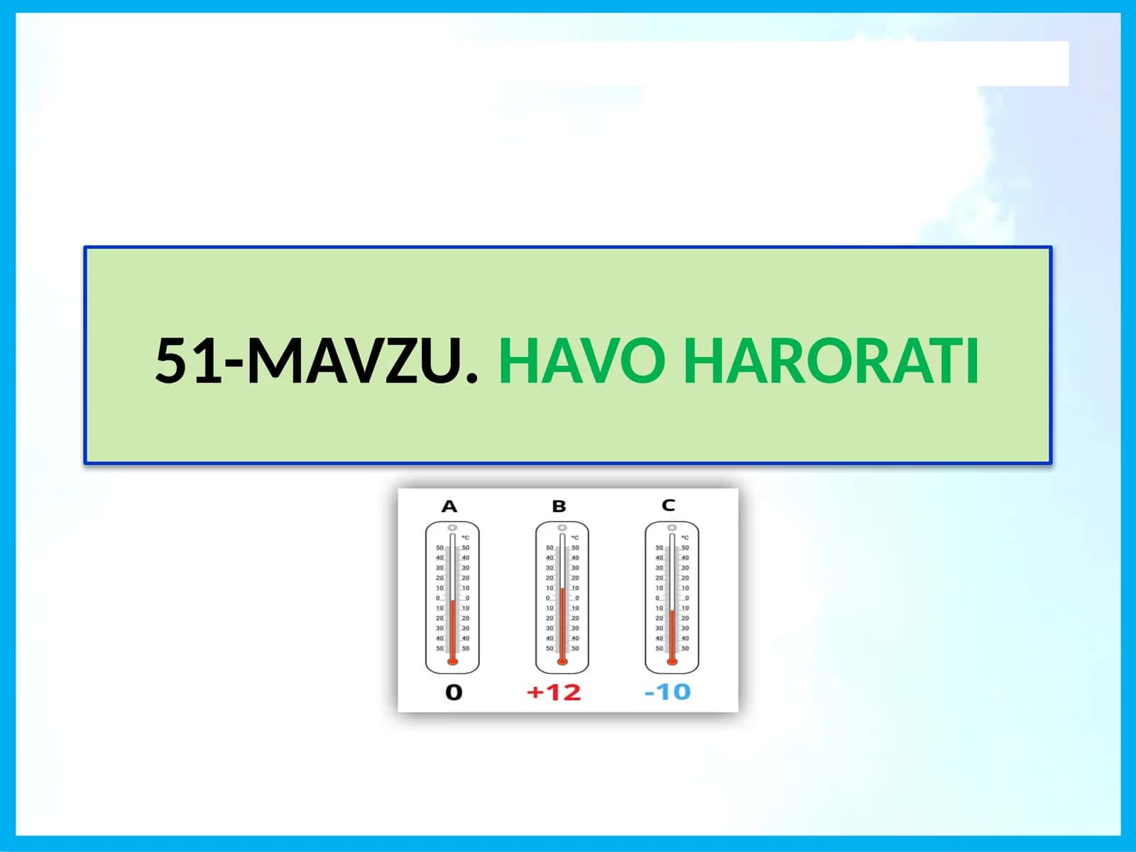 MAVZU.HAVO HARORATI