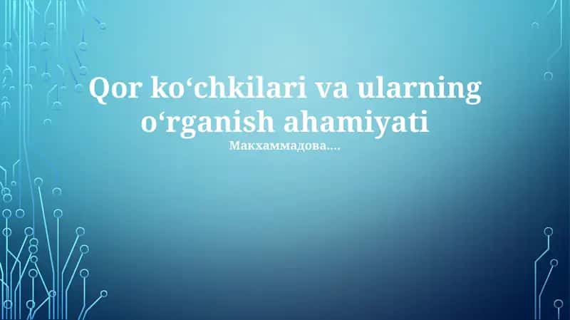 Qor koʻchkilari va ularning oʻrganish ahamiyati
