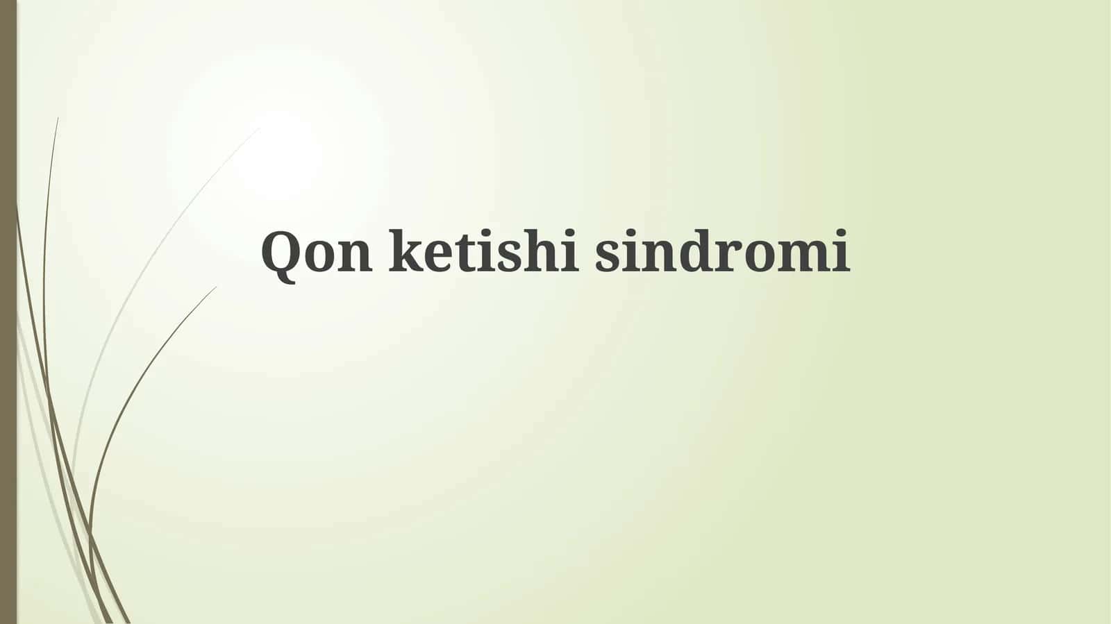 Qonketishisindromi