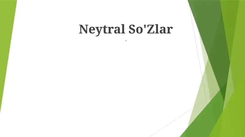 Neytral So'Zlar