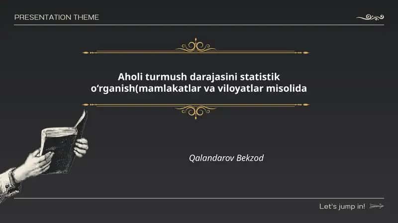 Aholi turmush darajasini statistik o‘rganish