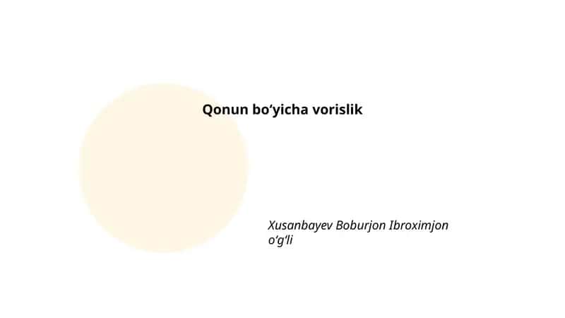 Qonun boʻyicha vorislik