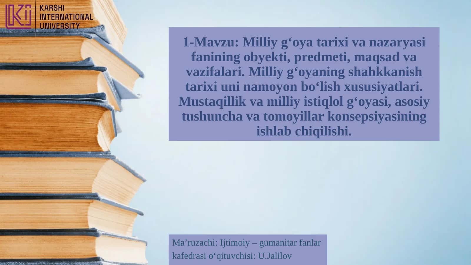 Milliyg‘oya tarixi va nazariyasi