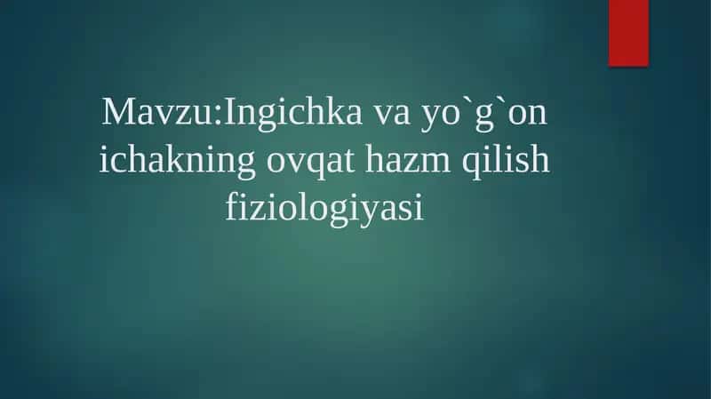 Mustaqil ish Fiziologiya