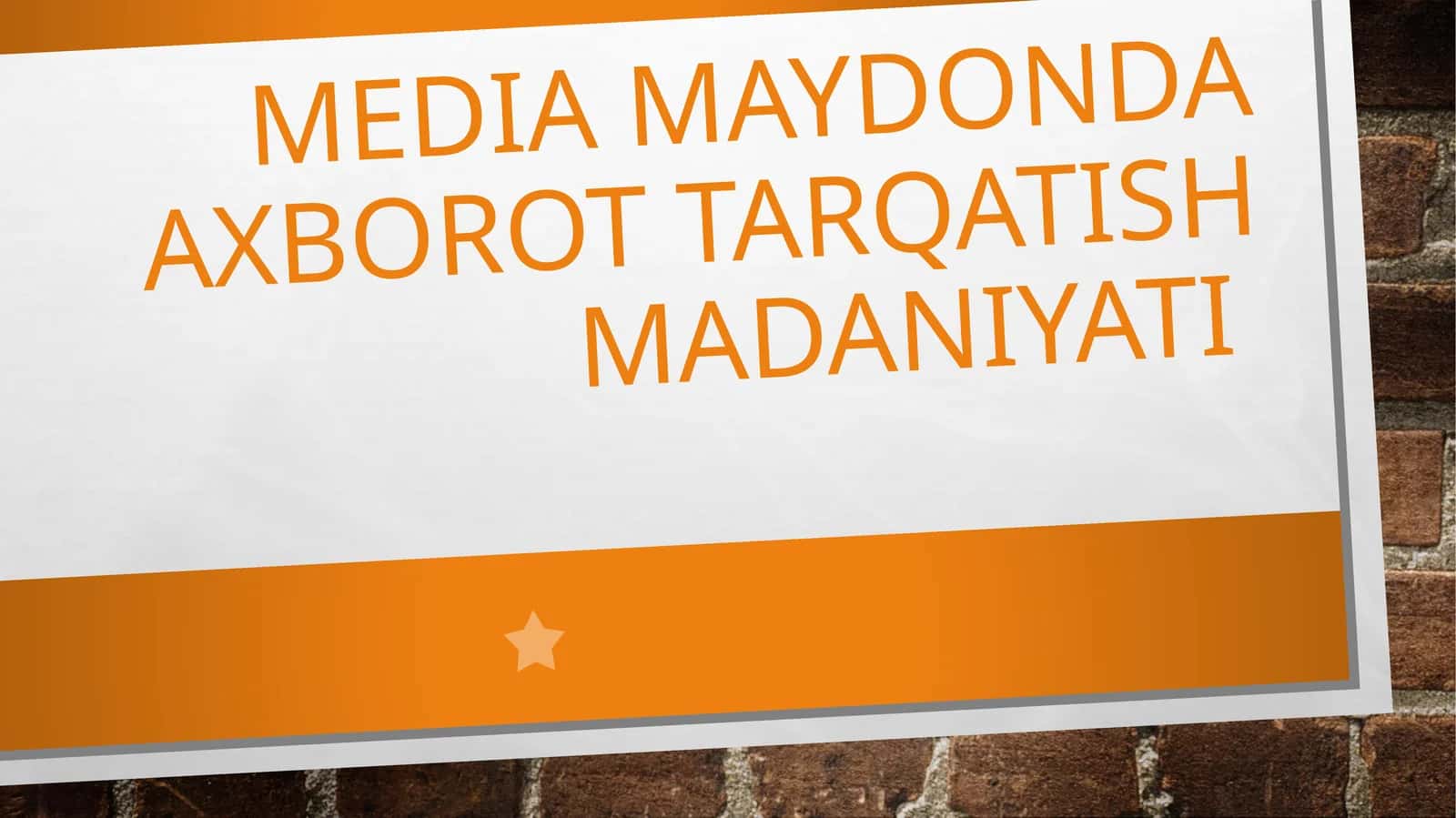 Mediamaydonda axborot tarqatish madaniyati