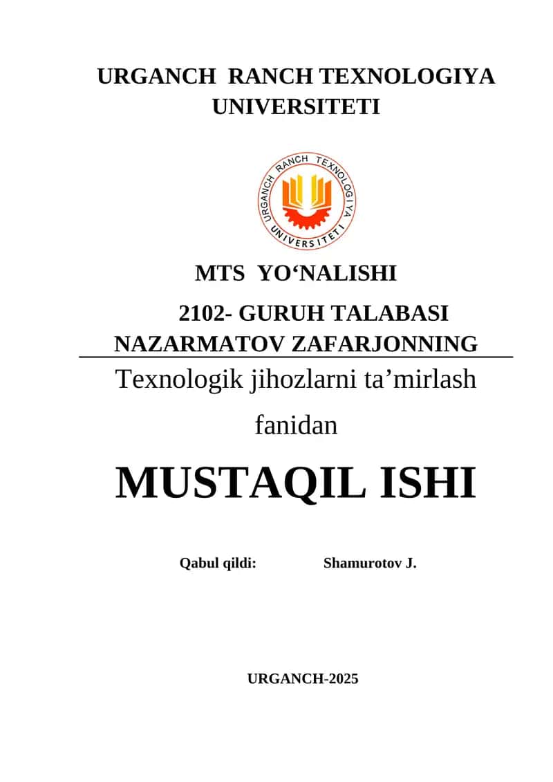 Quvurlarning qo`zg`almas qismlarini ta`mirlash