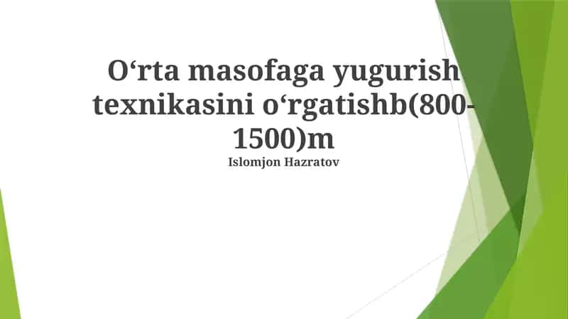 Oʻrta masofaga yugurish texnikasi