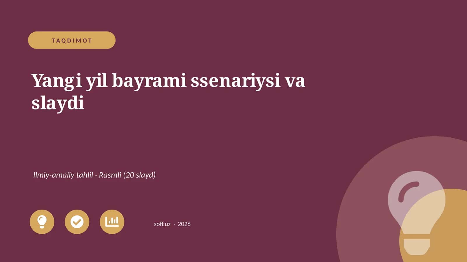 Yangi yil bayrami ssenariysi va slaydi