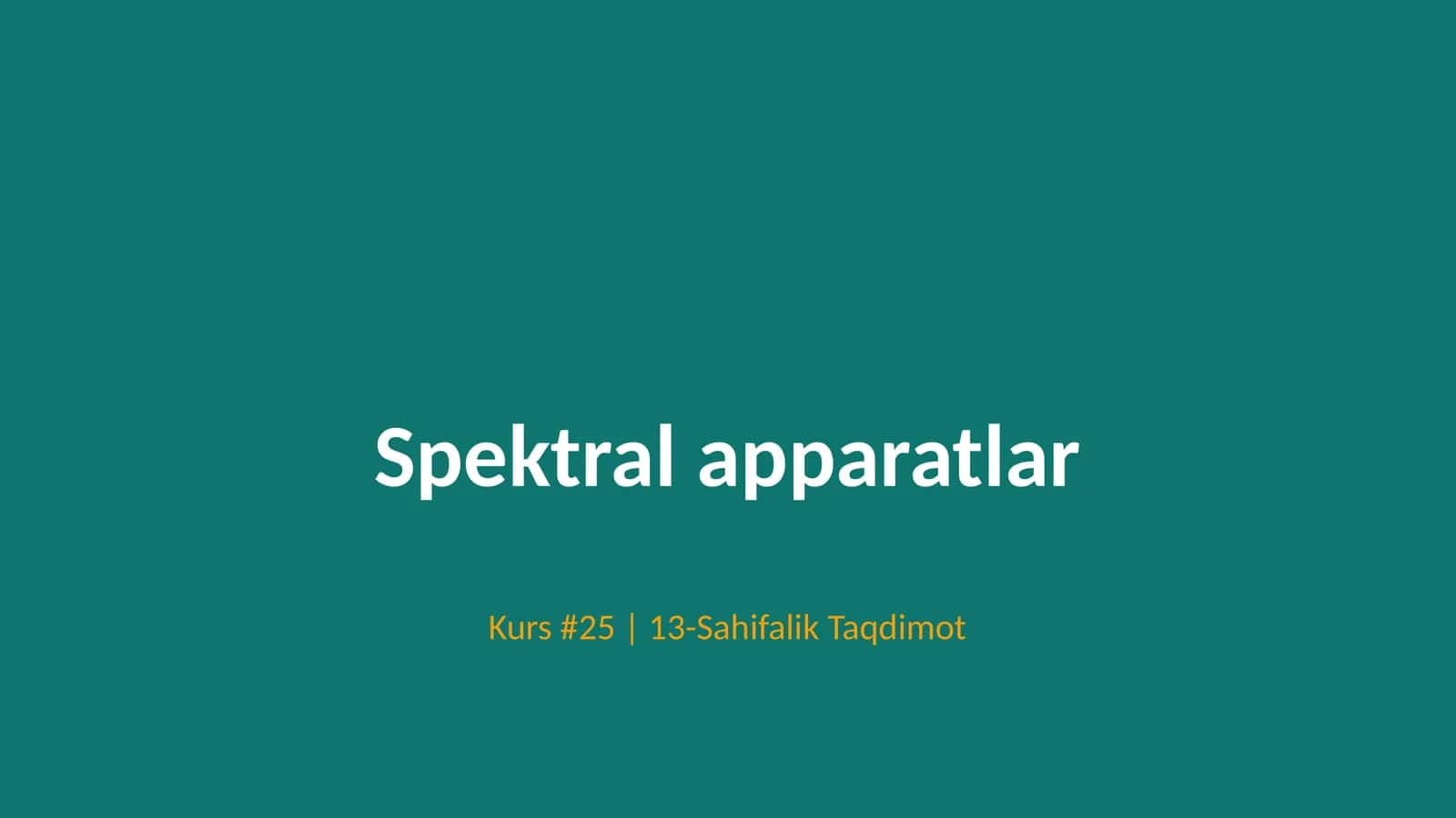 Spektral apparatlar