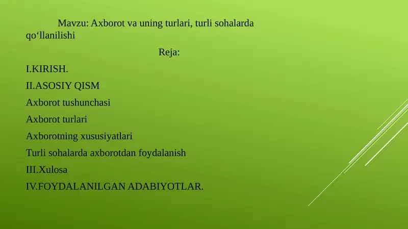 Axborot va uning turlari