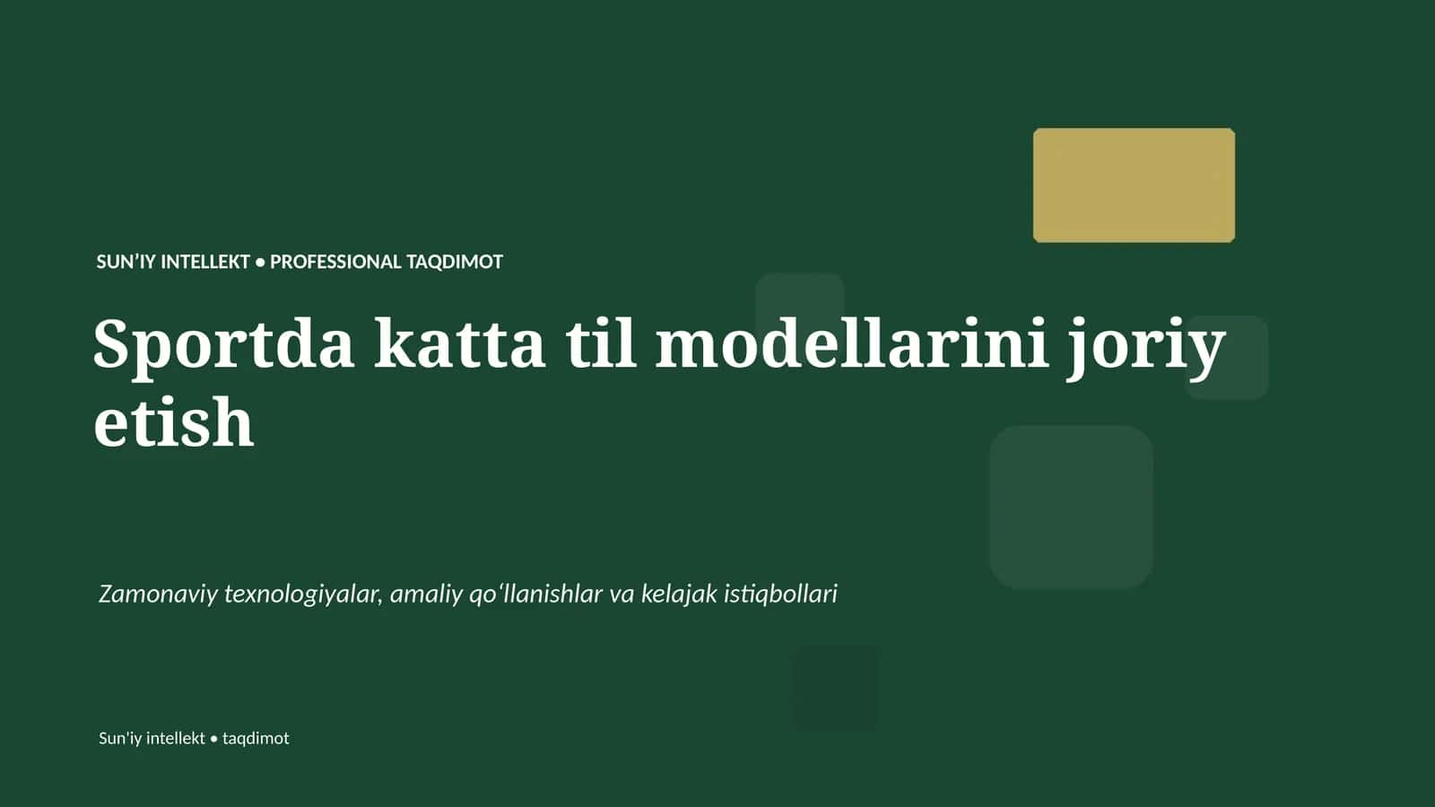 Sportda katta til modellarini joriy etish