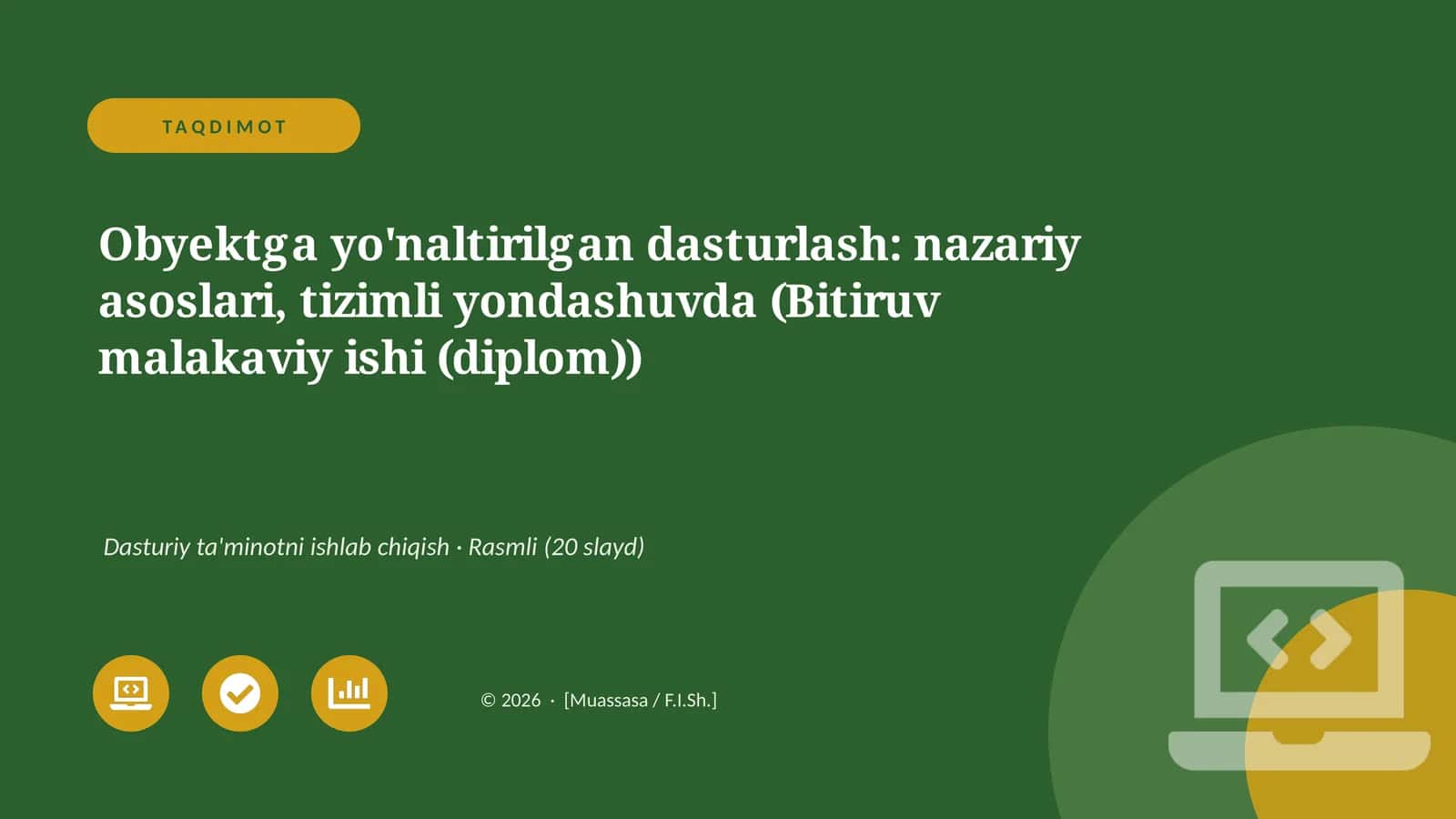 Obyektga yo'naltirilgan dasturlash