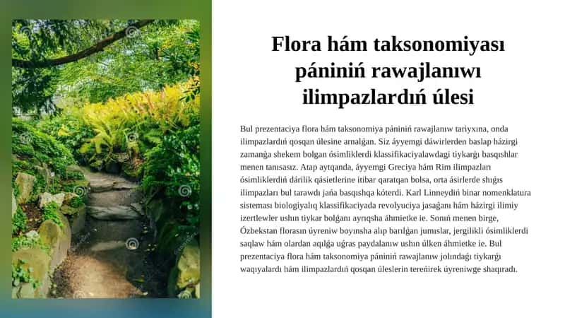 Flora hám taksonomiyası pániniń rawajlanıwı ilimpazlardıń úlesi