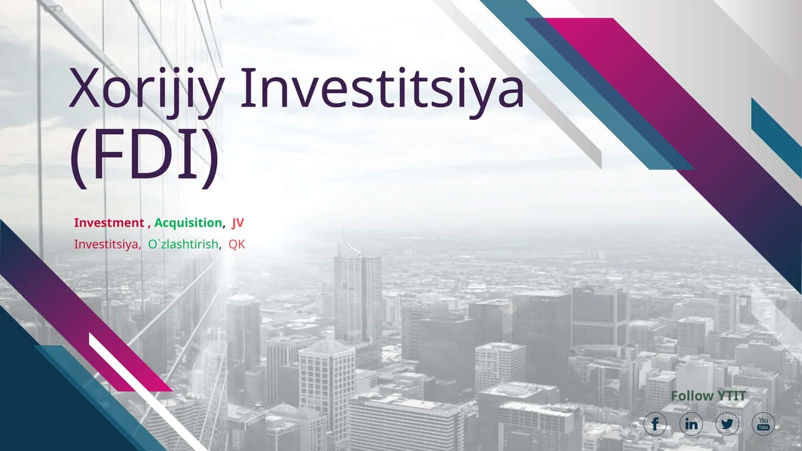 Xorijiy Investitsiya(FDI)