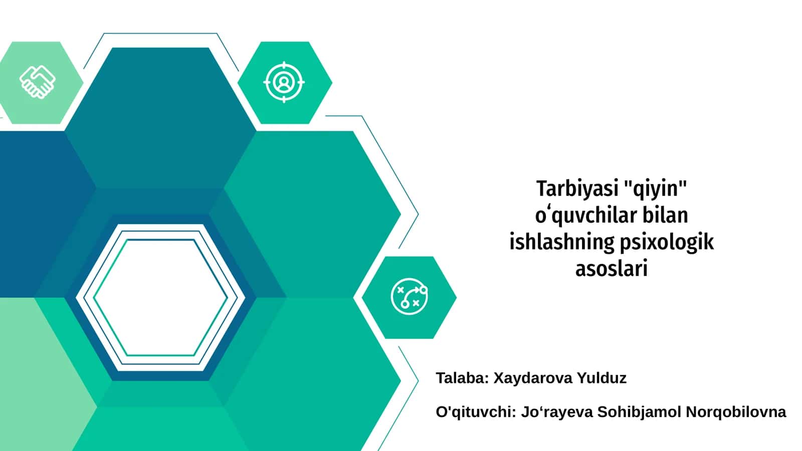 Tarbiyasi "qiyin" oʻquvchilar bilan ishlashning psixologik asoslari