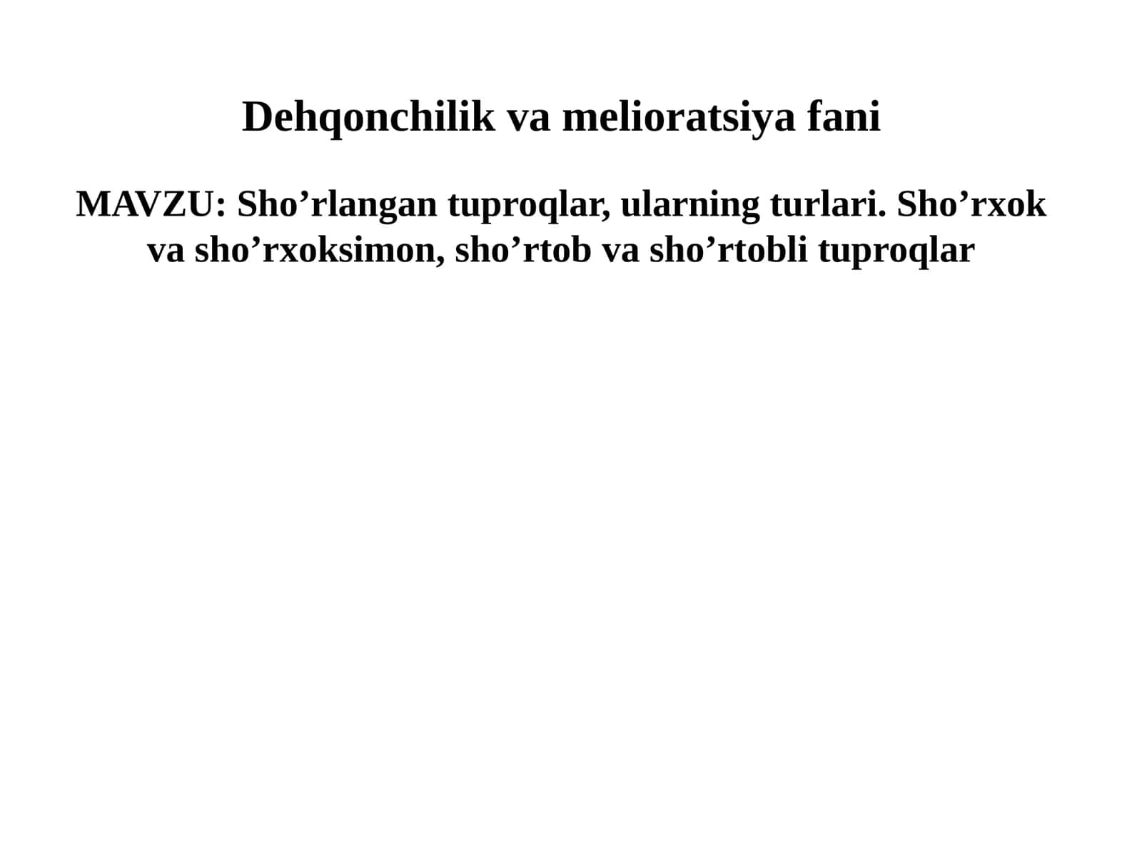 Dehqonchilikvamelioratsiyafani