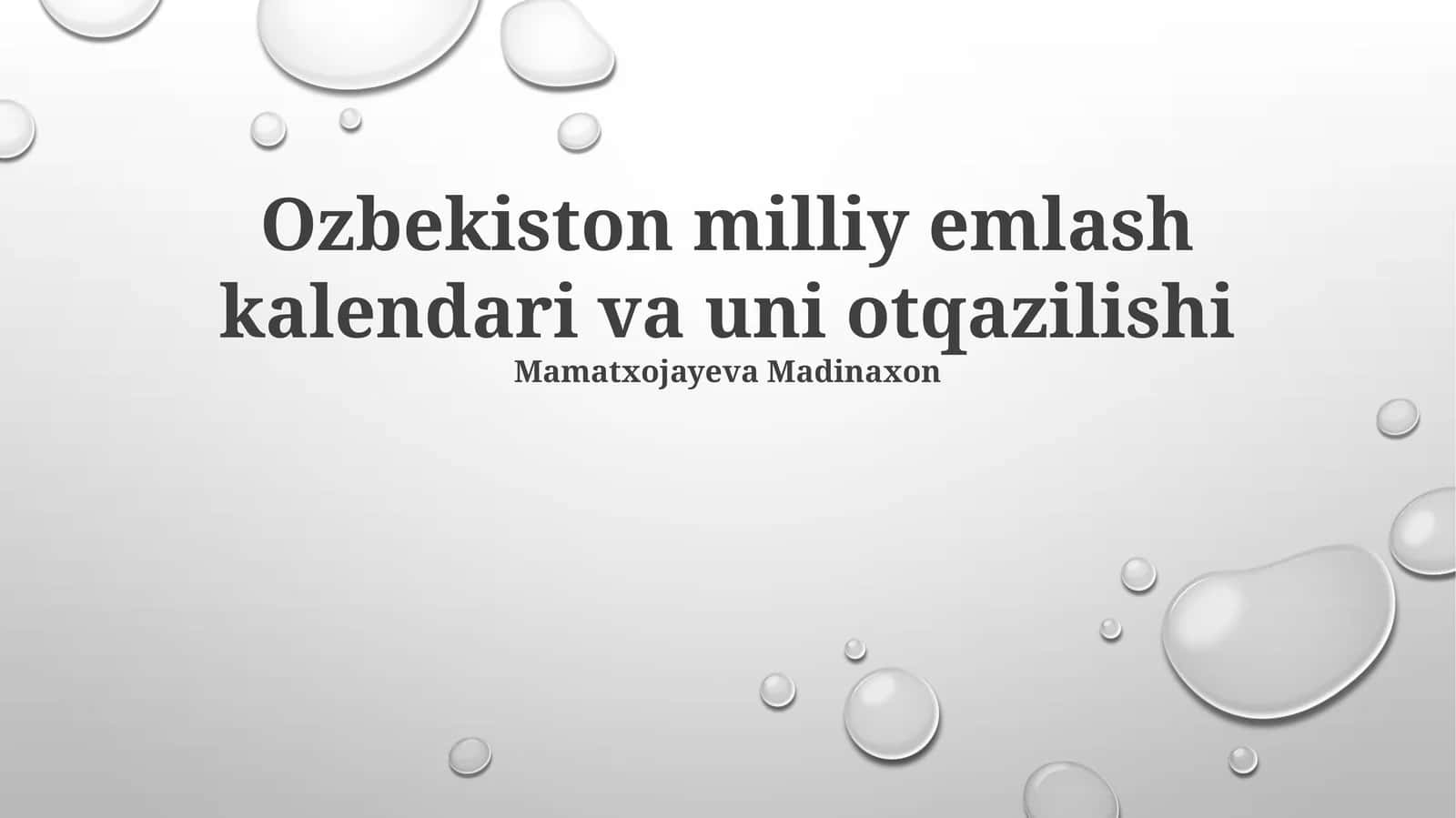 Ozbekiston milliy emlash kalendari va uni otqazilishi