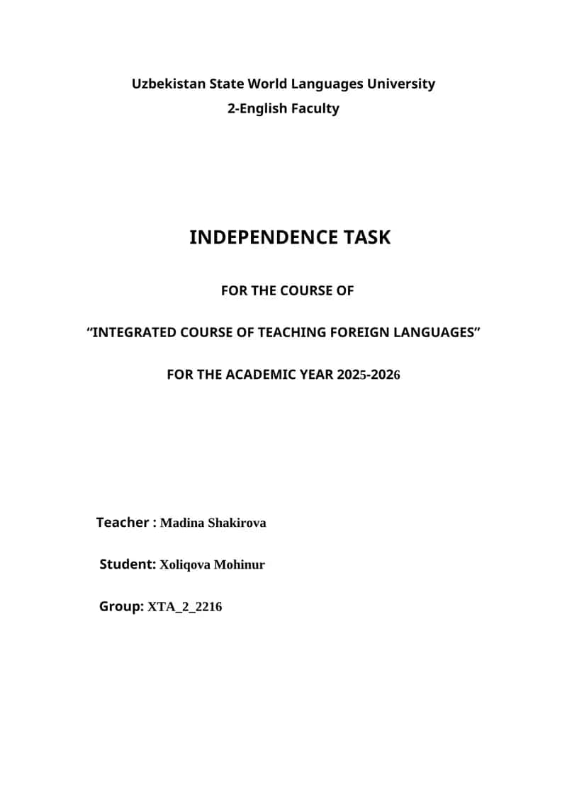 Principles of Language Assessment and Test Design