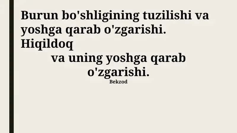 Larinks va uning yoshga bog'liq o'zgarishlari