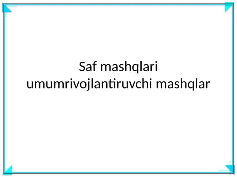 Saf mashqlari