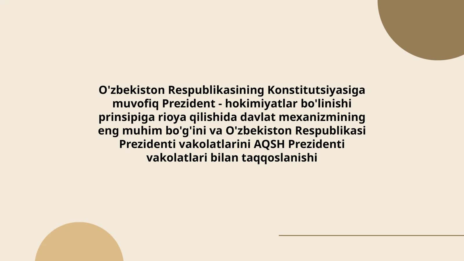 O'zbekiston Respublikasining Konstitutsiyasi