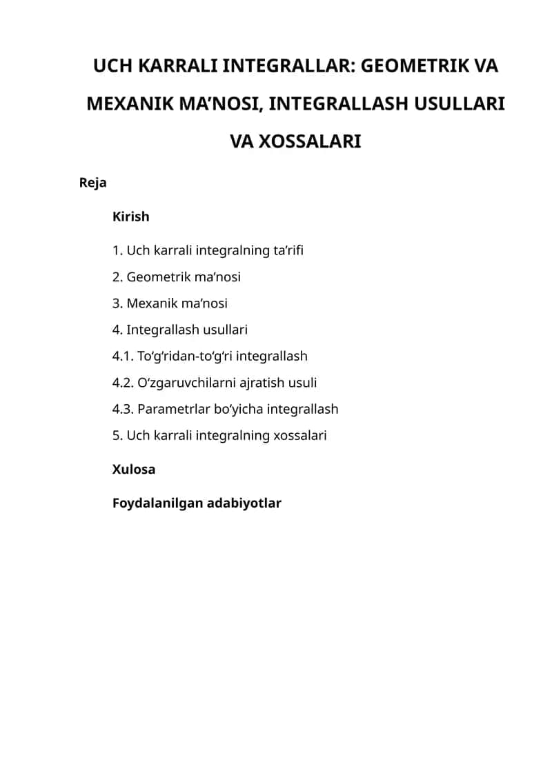 Uch karrali integrallar