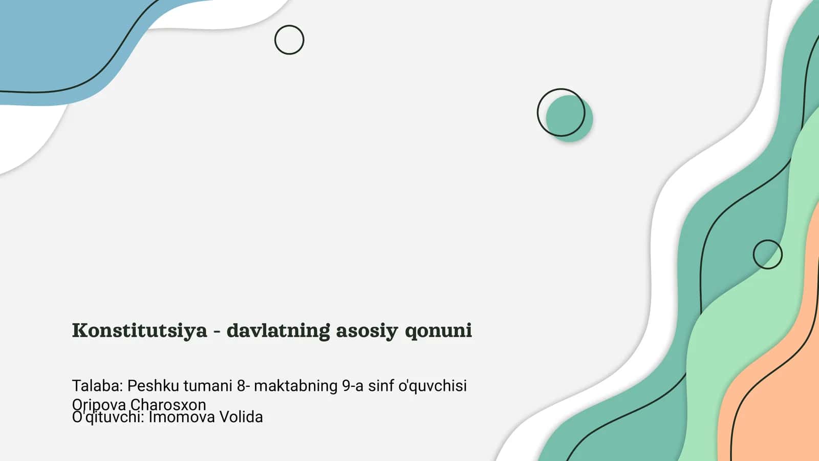 Konstitutsiya - davlatning asosiy qonuni