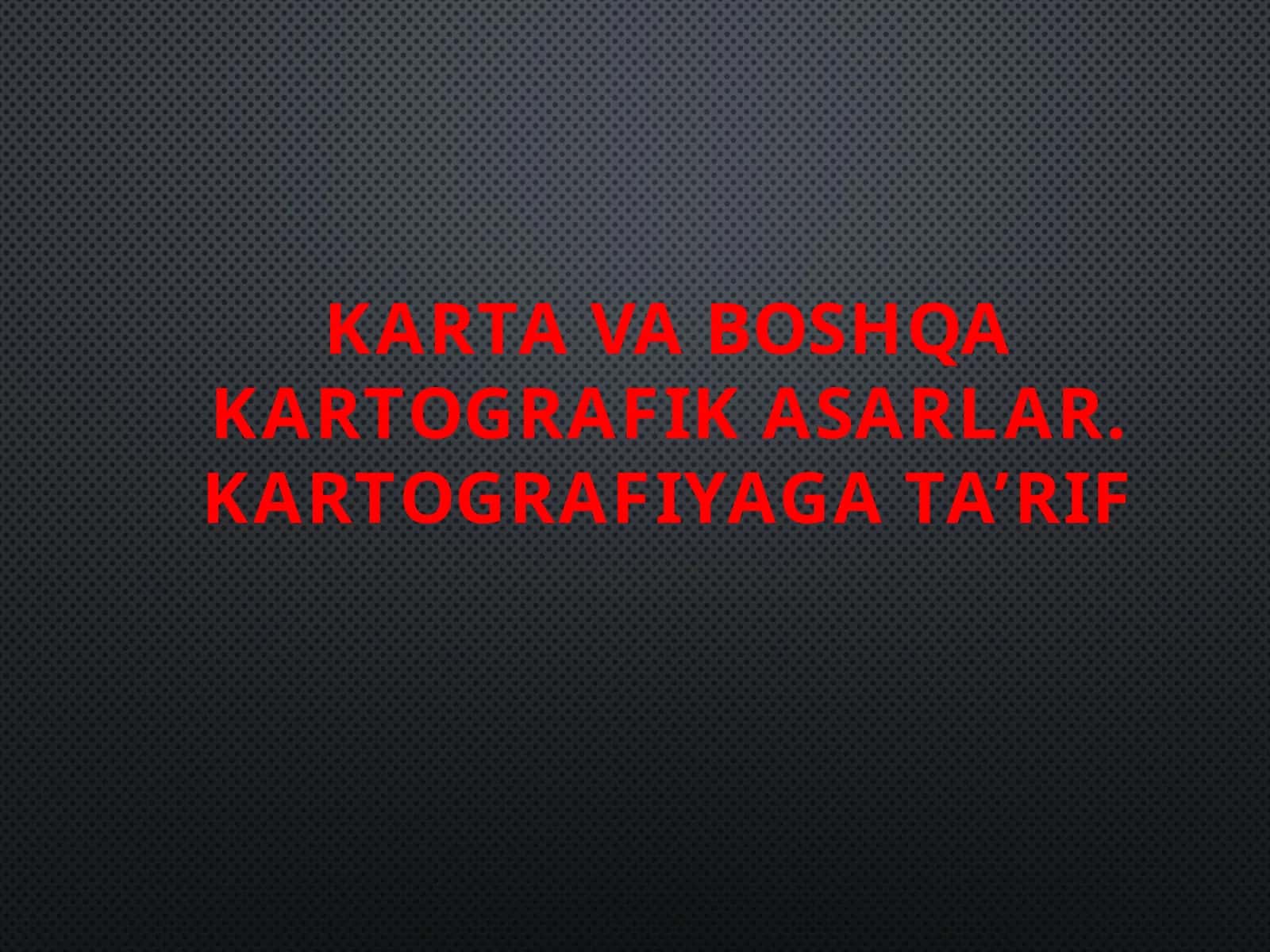 Kartografiya