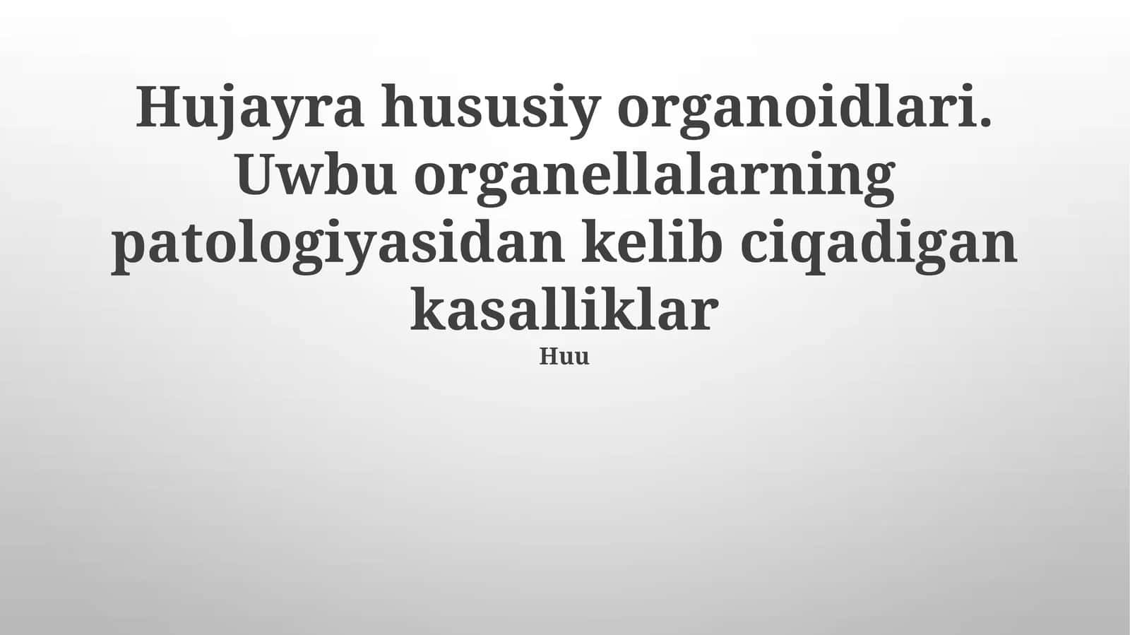 Hujayra hususiy organoidlari