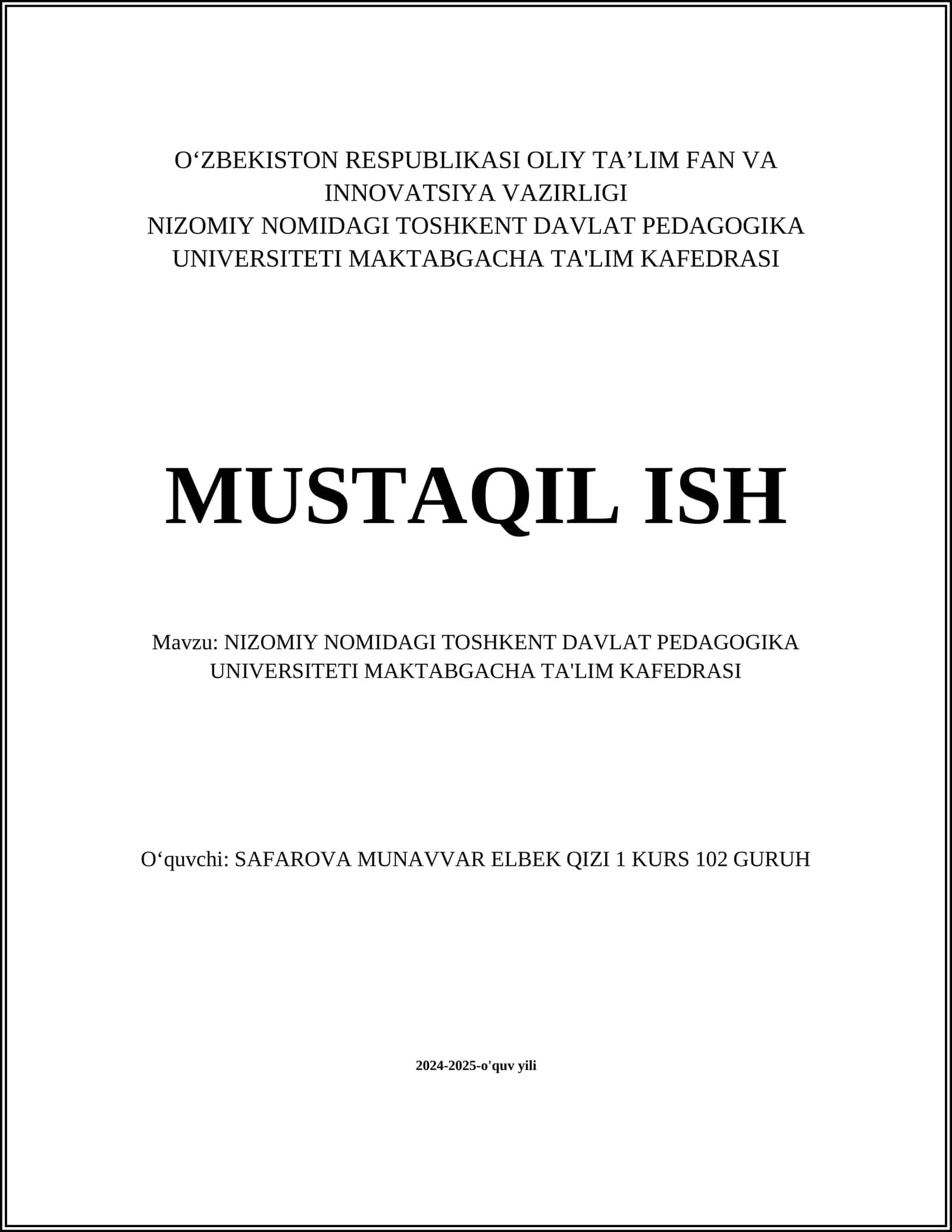 Maktabgacha ta'limda yangi pedagogik metodlar
