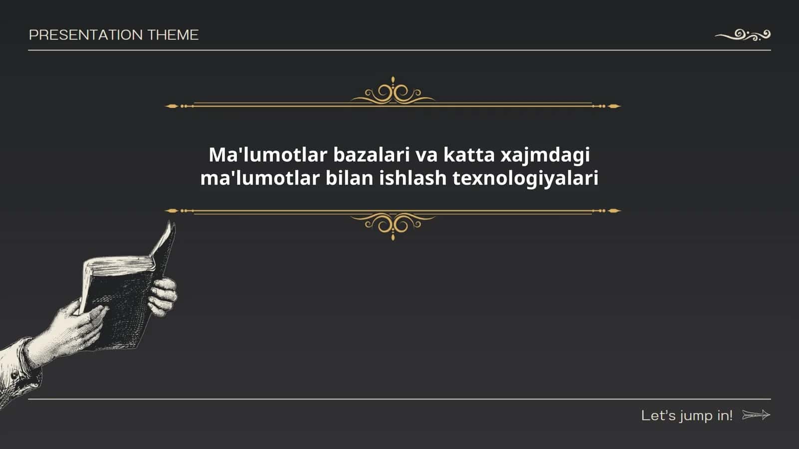 Ma'lumotlar bazalari va katta xajmdagi ma'lumotlar bilan ishlash texnologiyalari