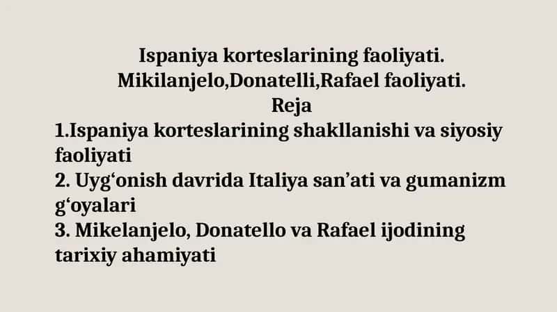 Ispaniyakorteslarining faoliyati
